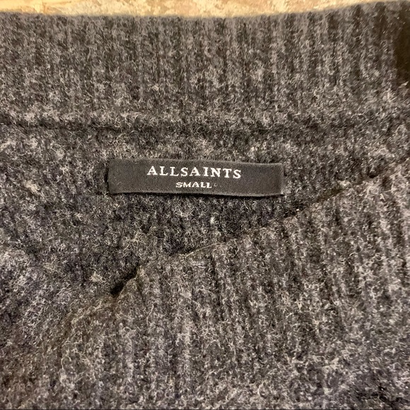 Allsaints Reed Chunky Knit Charcoal Gray Sweater S - Picture 6 of 14